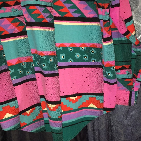 Vintage wrangler wild bold geo Aztec south western country cowboy brush popper - Picture 14 of 17